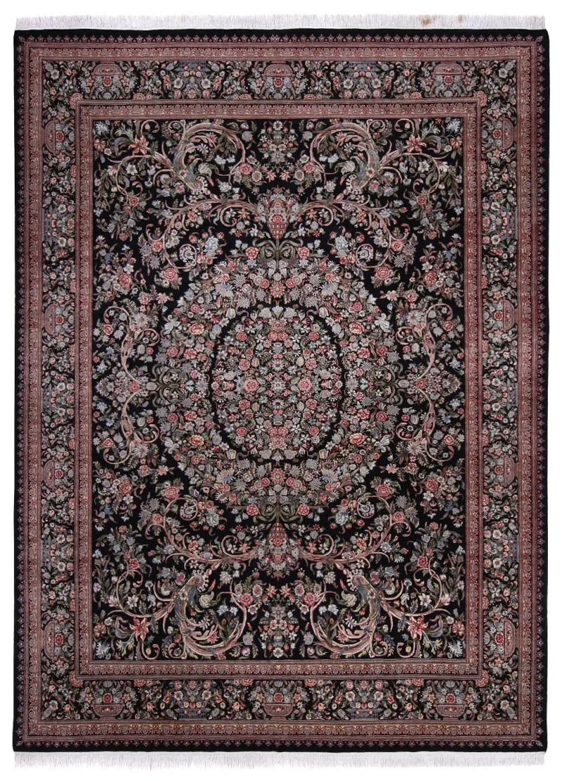 Pakistani-One of a Kind Aubusson Black  -  9' 1'' x  12' 