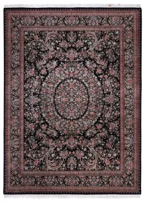 Pakistani-One of a Kind Aubusson Black - 9' 1'' x 12'
