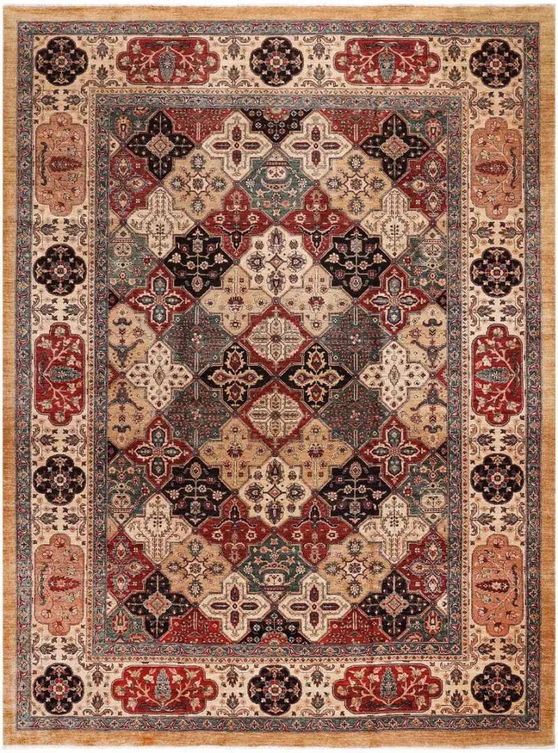 Pakistani-One of a Kind Bakhshayesh Gold/Multi  -  10'  x  12' 11''