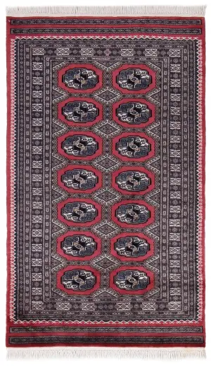 Pakistani-One of a Kind Bokhara Coral - 3' x 5' 1''