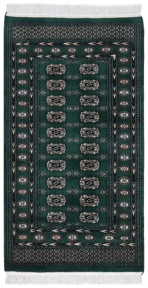 Pakistani-One of a Kind Bokhara Emerald - 3' x 5' 5''