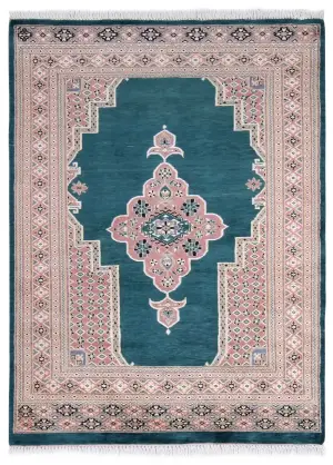 Pakistani-One of a Kind Bokhara Green - 4' 1'' x 5' 10''