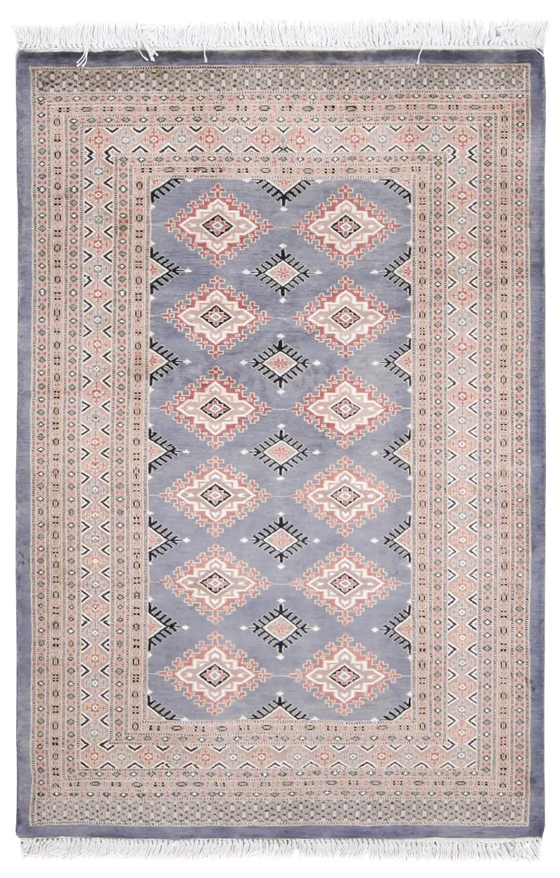 Pakistani-One of a Kind Bokhara Grey  -  4' 1'' x  6' 