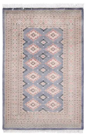 Pakistani-One of a Kind Bokhara Grey - 4' 1'' x 6'