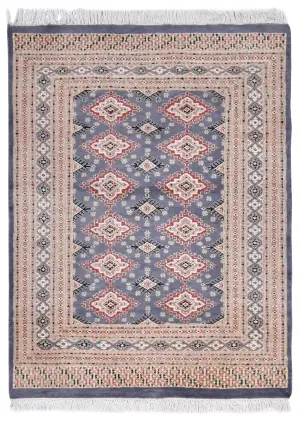Pakistani-One of a Kind Bokhara Grey - 4' 1'' x 5' 5''