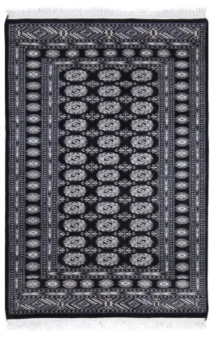 Pakistani-One of a Kind Bokhara Grey - 4' 2'' x 6' 1''