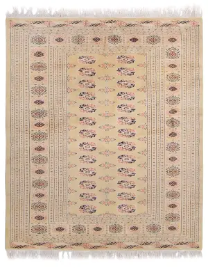 Pakistani-One of a Kind Bokhara Ivory - 4' 2'' x 4' 9''