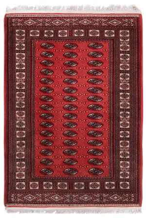 Pakistani-One of a Kind Bokhara Ivory - 4' 3'' x 5' 10''