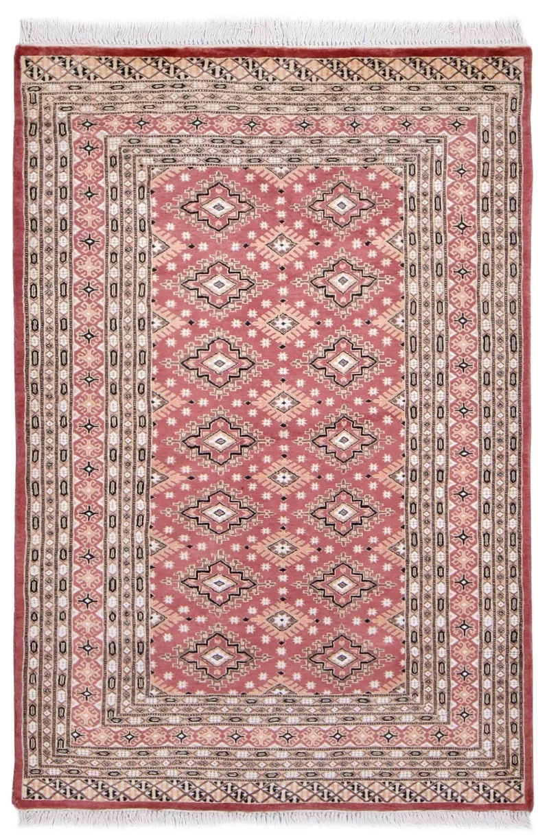 Pakistani-One of a Kind Bokhara Rose  -  4' 2'' x  6' 3''