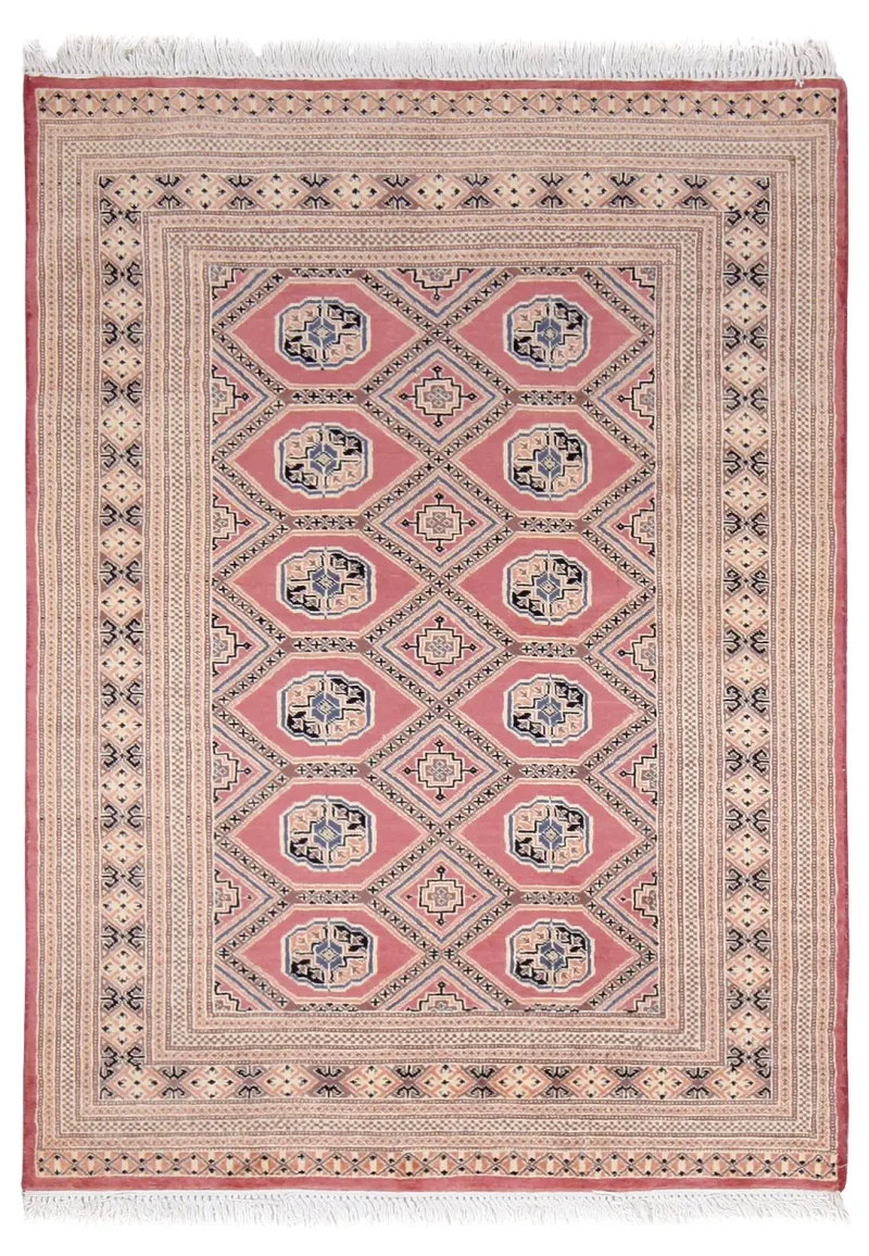 Pakistani-One of a Kind Bokhara Rose  -  4'  x  5' 7''