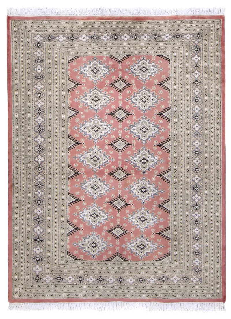 Pakistani-One of a Kind Bokhara Rose  -  4' 2'' x  5' 5''