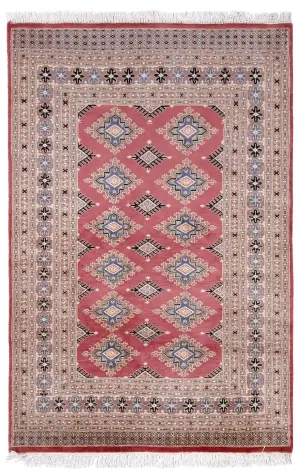 Pakistani-One of a Kind Bokhara Salmon - 4' 2'' x 6' 2''
