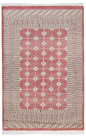 Pakistani-One of a Kind Bokhara Salmon - 4' 2'' x 6' 2''