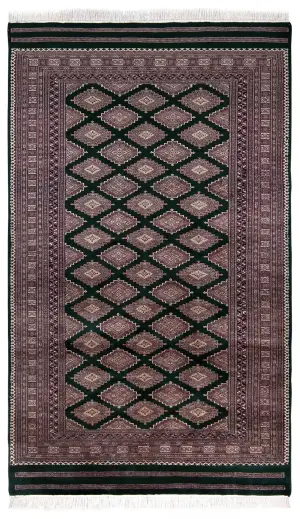 Pakistani-One of a Kind Bokhara Dark Green - 5' 1'' x 8' 8''