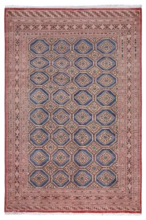 Pakistani-One of a Kind Bokhara Grey - 6' 1'' x 8' 10''