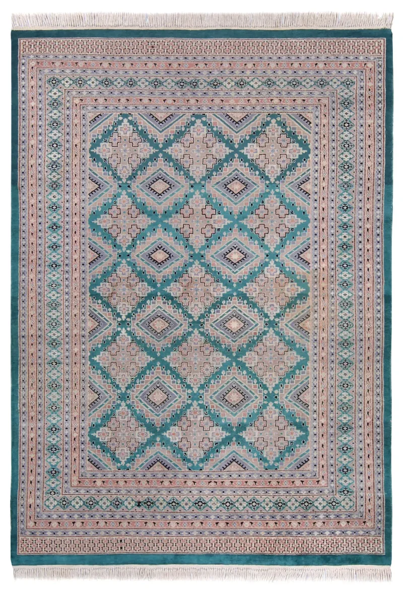 Pakistani-One of a Kind Bokhara Teal  -  6'  x  8' 8''