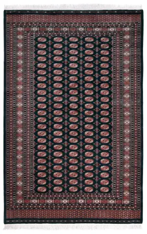 Pakistani-One of a Kind Bokhara Teal - 6' 3'' x 9' 8''