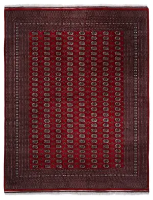 Pakistani-One of a Kind Bokhara Red - 9' 3'' x 12'