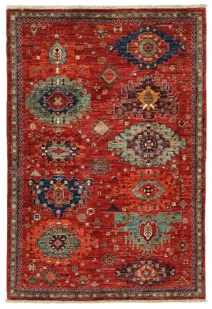 Pakistani-One of a Kind Caucasian Red - 4' x 5' 11''