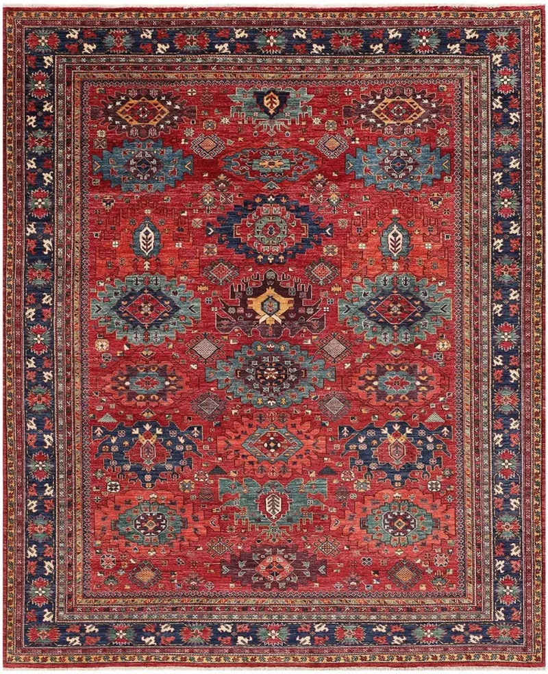 Pakistani-One of a Kind Caucasian Red/Blue  -  9'  x  11' 9''