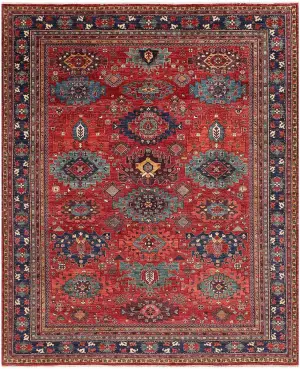 Pakistani-One of a Kind Caucasian Red/Blue - 9' x 11' 9''