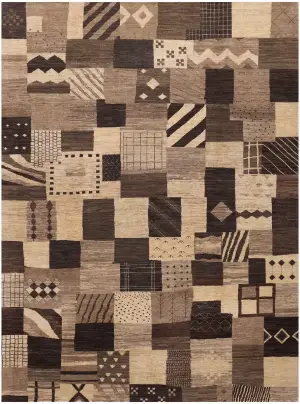 Pakistani-One of a Kind Gabbeh Brown - 7' 11'' x 10'
