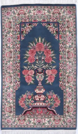 Pakistani-One of a Kind Ghom Light Blue - 3' 1'' x 5' 2''