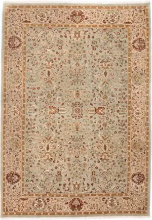 Pakistani-One of a Kind Hadji Jalili Tabriz Green - 6' 1'' x 8' 9''