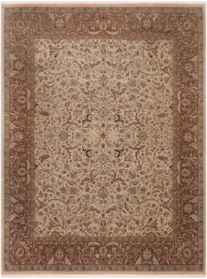 Pakistani-One of a Kind Hadji Jalili Tabriz Tan - 8' 2'' x 9' 3''