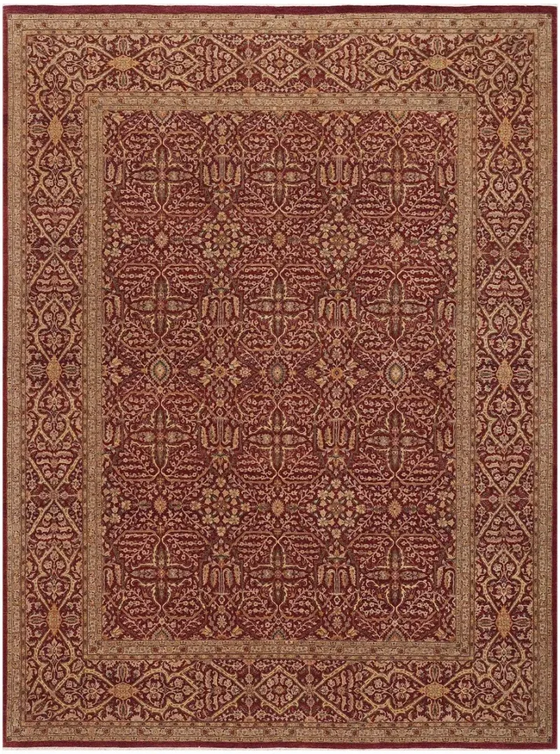 Pakistani-One of a Kind Hadji Jalili Tabriz Burgundy  -  8' 11'' x  12' 1''