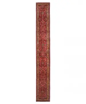 Pakistani-One of a Kind Herati Red - 2' 7'' x 18' 10''