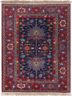 Pakistani-One of a Kind Heriz Navy/Red - 5' 2'' x 7' 1''