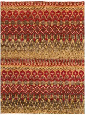 Pakistani-One of a Kind Ikat Gold - 7' 11'' x 10' 3''