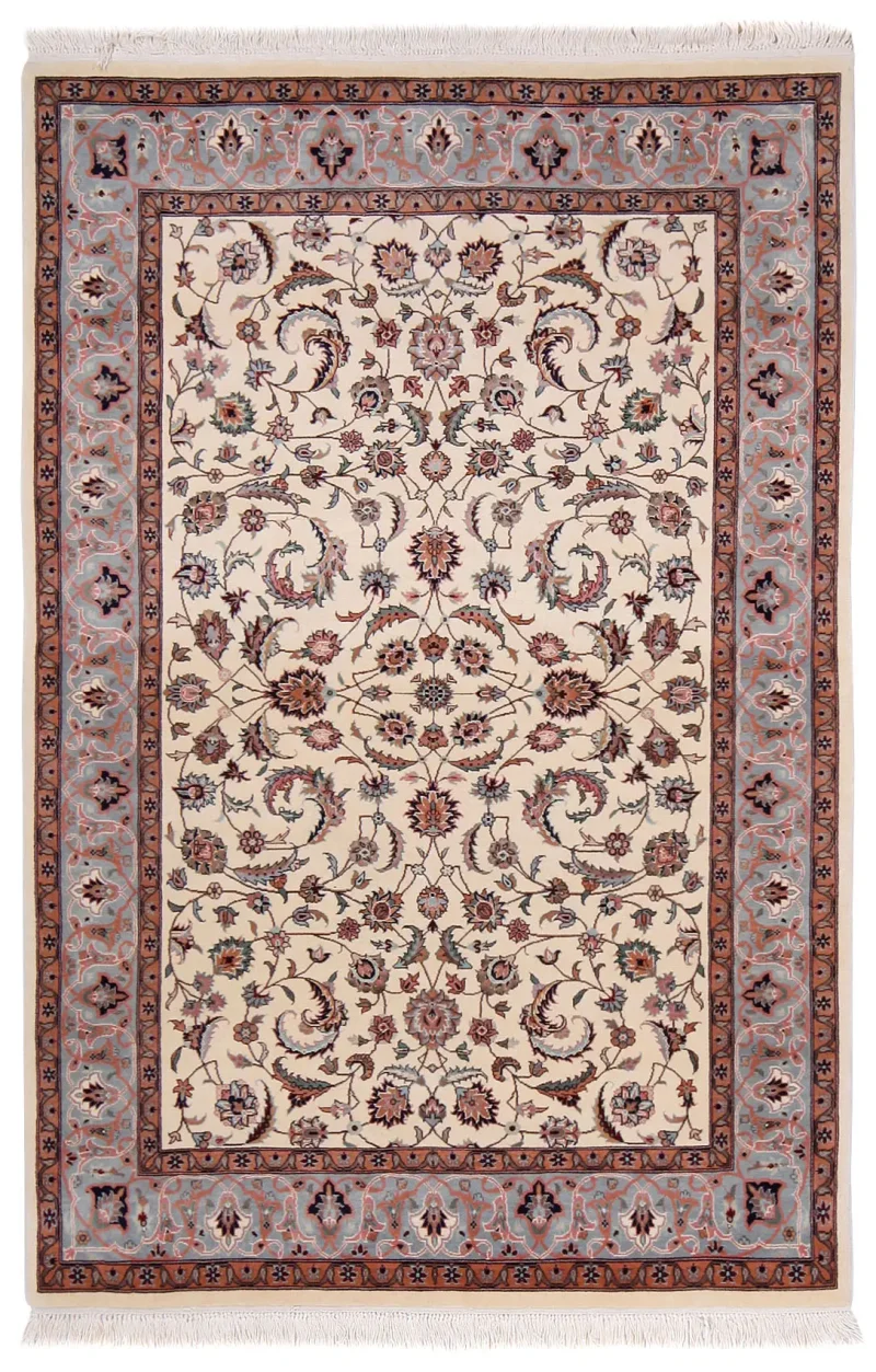 Pakistani-One of a Kind Kashan Grey  -  4' 1'' x  6' 2''
