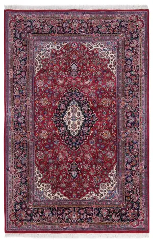Pakistani-One of a Kind Kashan Navy - 4' 6'' x 7'