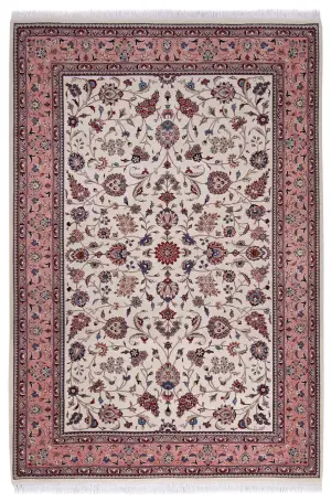 Pakistani-One of a Kind Kashan Rose - 6' 1'' x 9'