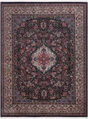 Pakistani-One of a Kind Dabir Kashan Navy/Ivory - 9' x 12'