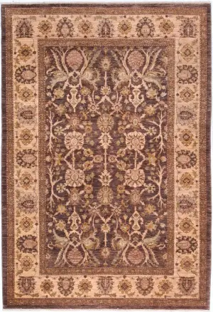 Pakistani-One of a Kind Mahal Brown/Beige - 6' 1'' x 9' 1''