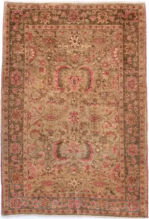 Pakistani-One of a Kind Mahal Olive - 5' 1'' x 8' 8''