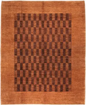Pakistani-One of a Kind Modern Brown - 8' 1'' x 9' 11''