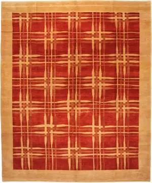 Pakistani-One of a Kind Modern Rust - 8' 2'' x 9' 1''