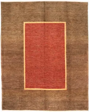 Pakistani-One of a Kind Modern Rust - 7' 11'' x 10'