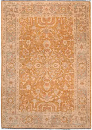 Pakistani-One of a Kind Oushak Gold - 6' x 8' 6''