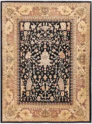 Pakistani-One of a Kind Oushak Black - 8' x 9' 11''