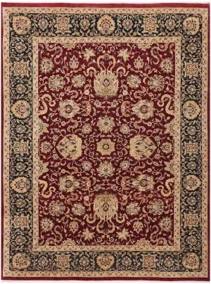 Pakistani-One of a Kind Oushak Red/Black - 9' 2'' x 12' 2''
