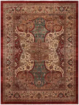 Pakistani-One of a Kind Polonaise Red/Ivory - 13' 2'' x 16' 4''