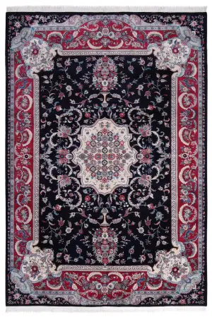 Pakistani-One of a Kind Qum Red - 6' 2'' x 9'