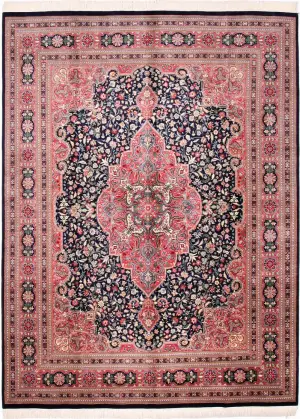Pakistani-One of a Kind Sarouk Navy - 8' x 10' 3''