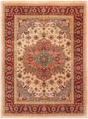 Pakistani-One of a Kind Serapi Gold/Brown - 8' 9'' x 11' 9''