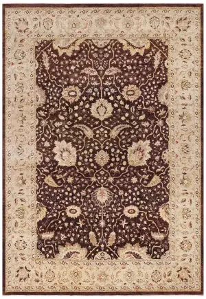 Pakistani-One of a Kind Sultanabad Brown/Ivory - 10' x 14'